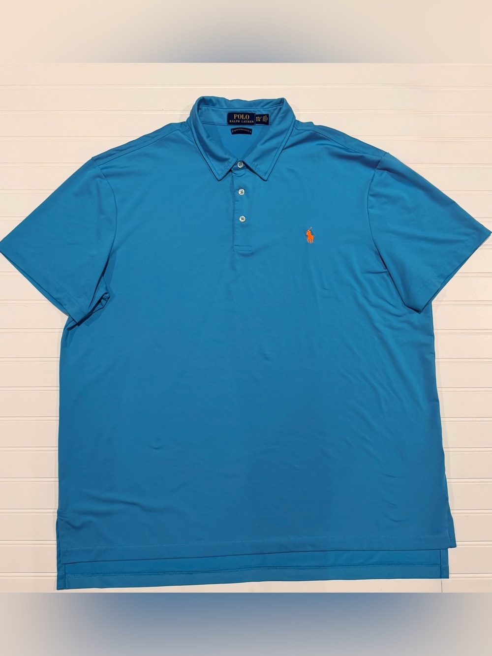 Polo Ralph Lauren Performance Men’s Shirt Bright Blue Orange Pony‎ XXL